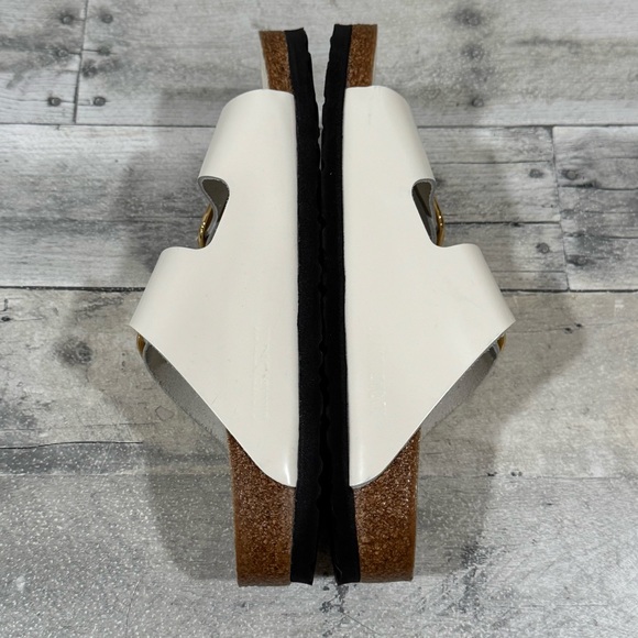 BIRKENSTOCK Arizona Hammered Big Buckle Slide Sandal - Antique White - Sz-7-7.5 - Picture 6 of 9